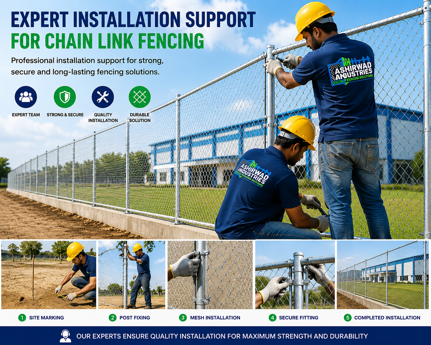 Home chain link fencing instalations